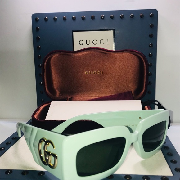 Gucci Ship Same Day Gg0811s Green/Green (003 Su) Sunglasses - Picture 14 of 15